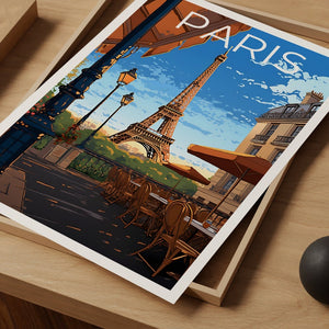 Paris Travel Poster, France Wall Art, France Print, Paris Poster, Eiffel Tower Poster, City Poster, French Cafe Poster