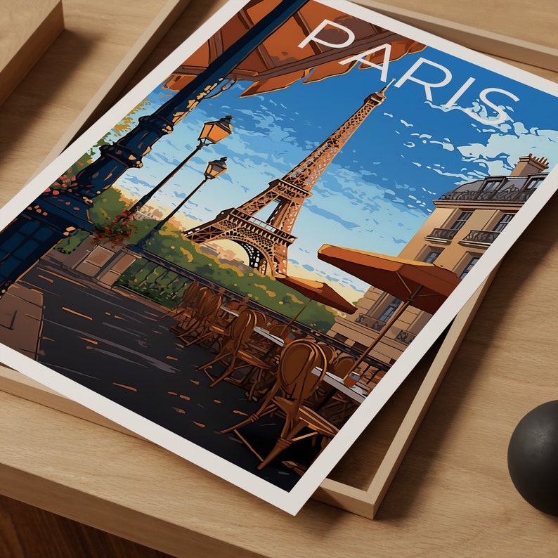 Paris Travel Poster, France Wall Art, France Print, Paris Poster, Eiffel Tower Poster, City Poster, French Cafe Poster