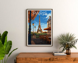 Paris Travel Poster, France Wall Art, France Print, Paris Poster, Eiffel Tower Poster, City Poster, French Cafe Poster