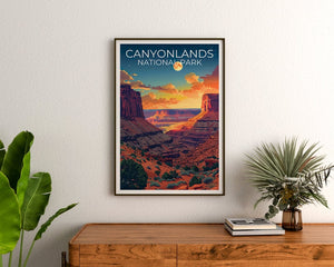 Affiche du parc national de Canyonlands, impression de Canyonlands, affiche de l'Utah, impression de l'Utah, affiche de voyage de Canyonlands, art de l'Utah, art de Canyonlands