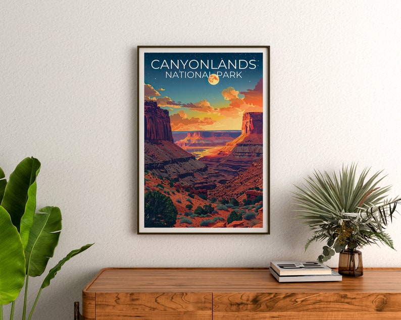 Affiche du parc national de Canyonlands, impression de Canyonlands, affiche de l'Utah, impression de l'Utah, affiche de voyage de Canyonlands, art de l'Utah, art de Canyonlands