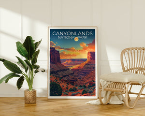 Affiche du parc national de Canyonlands, impression de Canyonlands, affiche de l'Utah, impression de l'Utah, affiche de voyage de Canyonlands, art de l'Utah, art de Canyonlands