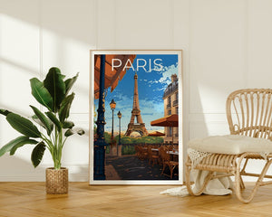 Paris Travel Poster, France Wall Art, France Print, Paris Poster, Eiffel Tower Poster, City Poster, French Cafe Poster