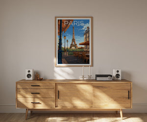 Paris Travel Poster, France Wall Art, France Print, Paris Poster, Eiffel Tower Poster, City Poster, French Cafe Poster