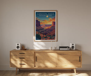 Affiche du parc national de Canyonlands, impression de Canyonlands, affiche de l'Utah, impression de l'Utah, affiche de voyage de Canyonlands, art de l'Utah, art de Canyonlands