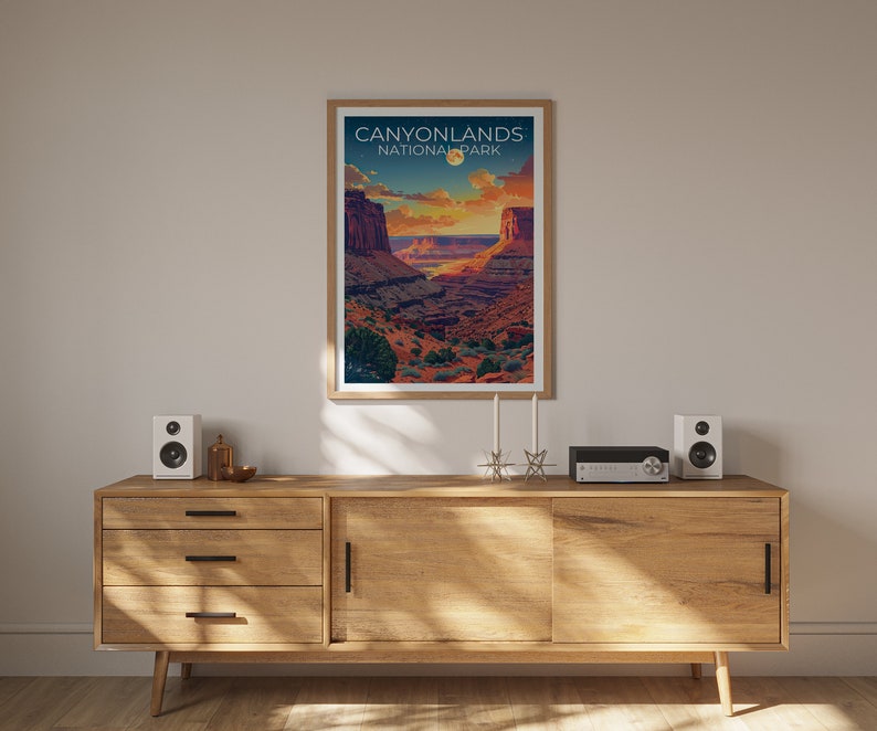 Affiche du parc national de Canyonlands, impression de Canyonlands, affiche de l'Utah, impression de l'Utah, affiche de voyage de Canyonlands, art de l'Utah, art de Canyonlands