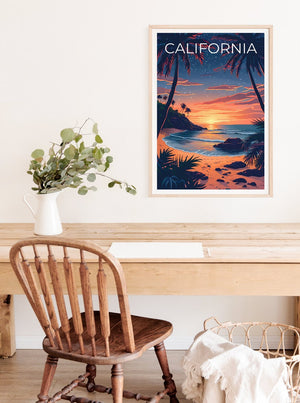California Poster, California Print, Coast Poster, Coast Print, California Travel Poster, Coast Art, Coast Art