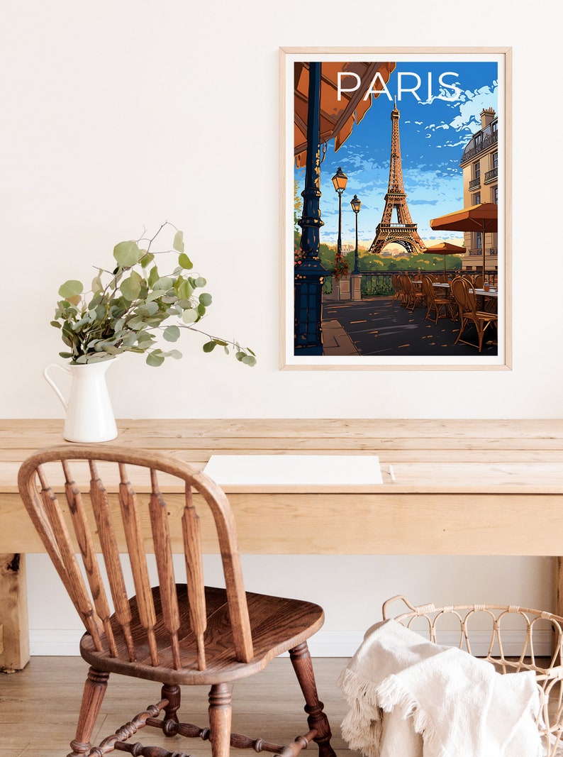 Paris Travel Poster, France Wall Art, France Print, Paris Poster, Eiffel Tower Poster, City Poster, French Cafe Poster