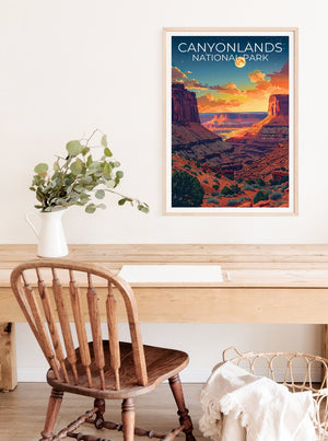 Affiche du parc national de Canyonlands, impression de Canyonlands, affiche de l'Utah, impression de l'Utah, affiche de voyage de Canyonlands, art de l'Utah, art de Canyonlands
