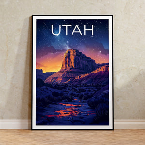 Affiche Utah, Impression Utah, Affiche US, Impression de voyage Utah, Affiche de voyage Utah, Cadeau de randonnée, Cadeau de voyage Utah