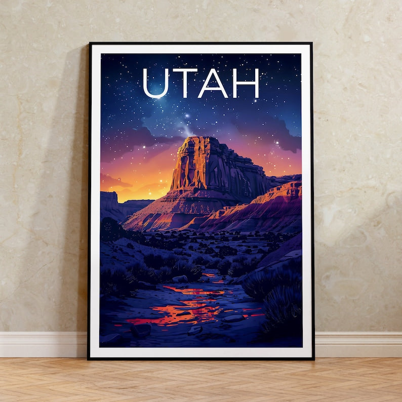 Utah Poster, Utah Druck, US Poster, Utah Reisedruck, Utah Reiseposter, Wandergeschenk, Utah Reisegeschenk