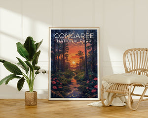Congaree National Park Travel Poster, South Carolina Poster, Congaree Print, South Carolina Print, Forest Poster, South Carolina Print
