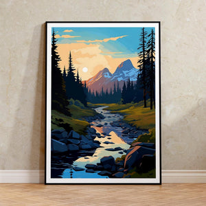Affiche de voyage Grand Teton, art mural du Wyoming, impression du Wyoming, affiche Grand Teton, affiche du parc national, affiche de la nature, art du Grand Teton