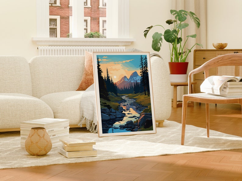Affiche de voyage Grand Teton, art mural du Wyoming, impression du Wyoming, affiche Grand Teton, affiche du parc national, affiche de la nature, art du Grand Teton