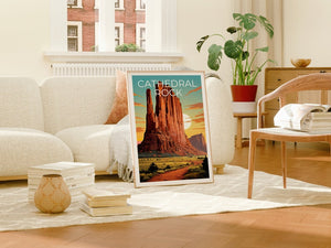 Cathedral Rock Reiseposter, Arizona Wandkunst, Arizona Druck, Cathedral Rock Poster, Arizona Poster, Cathedral Rock Druck, Naturkunst