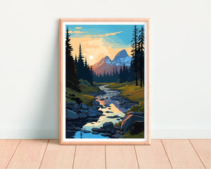 Affiche de voyage Grand Teton, art mural du Wyoming, impression du Wyoming, affiche Grand Teton, affiche du parc national, affiche de la nature, art du Grand Teton