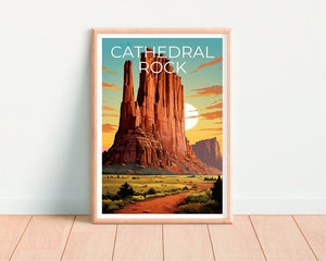 Cathedral Rock Reiseposter, Arizona Wandkunst, Arizona Druck, Cathedral Rock Poster, Arizona Poster, Cathedral Rock Druck, Naturkunst