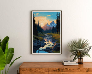 Affiche de voyage Grand Teton, art mural du Wyoming, impression du Wyoming, affiche Grand Teton, affiche du parc national, affiche de la nature, art du Grand Teton