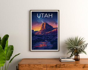 Affiche Utah, Impression Utah, Affiche US, Impression de voyage Utah, Affiche de voyage Utah, Cadeau de randonnée, Cadeau de voyage Utah
