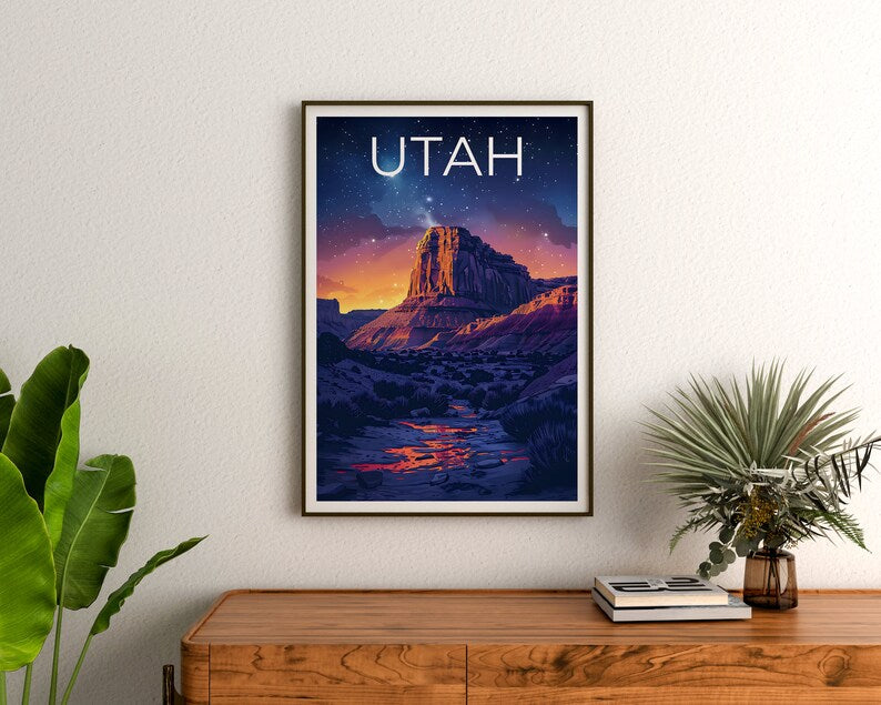 Affiche Utah, Impression Utah, Affiche US, Impression de voyage Utah, Affiche de voyage Utah, Cadeau de randonnée, Cadeau de voyage Utah