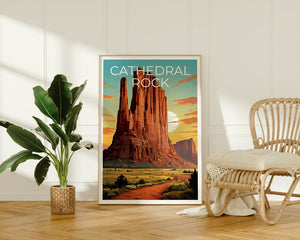 Cathedral Rock Reiseposter, Arizona Wandkunst, Arizona Druck, Cathedral Rock Poster, Arizona Poster, Cathedral Rock Druck, Naturkunst