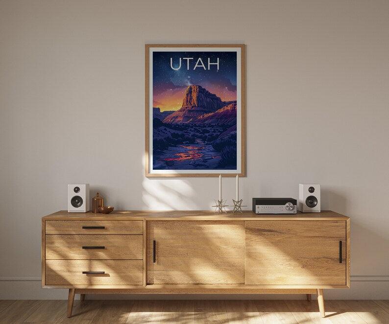 Affiche Utah, Impression Utah, Affiche US, Impression de voyage Utah, Affiche de voyage Utah, Cadeau de randonnée, Cadeau de voyage Utah