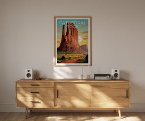 Cathedral Rock Reiseposter, Arizona Wandkunst, Arizona Druck, Cathedral Rock Poster, Arizona Poster, Cathedral Rock Druck, Naturkunst