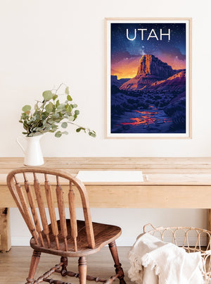 Affiche Utah, Impression Utah, Affiche US, Impression de voyage Utah, Affiche de voyage Utah, Cadeau de randonnée, Cadeau de voyage Utah