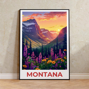 Montana Poster, Montana Print, Mountain Poster, Mountain Print, Montana Travel Poster, Forest Poster, Montana Art