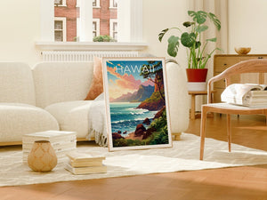 Hawaii Travel Poster, Island Wall Art, Island Print, Hawaii Poster, Island Poster, Nature Poster, Hawaii Art
