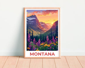 Montana Poster, Montana Print, Mountain Poster, Mountain Print, Montana Travel Poster, Forest Poster, Montana Art