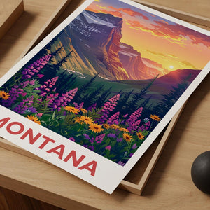 Montana Poster, Montana Print, Mountain Poster, Mountain Print, Montana Travel Poster, Forest Poster, Montana Art