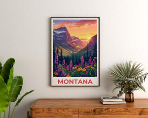 Montana Poster, Montana Print, Mountain Poster, Mountain Print, Montana Travel Poster, Forest Poster, Montana Art