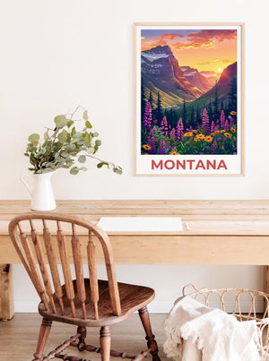 Montana Poster, Montana Print, Mountain Poster, Mountain Print, Montana Travel Poster, Forest Poster, Montana Art