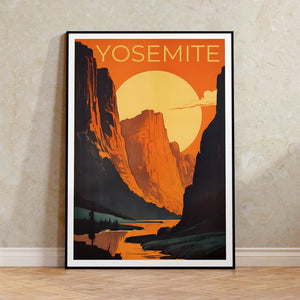 Affiche de voyage Yosemite, art mural de Californie, impression de Californie, affiche Yosemite, affiche de Californie, affiche nature, art Yosemite