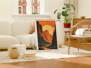Affiche de voyage Yosemite, art mural de Californie, impression de Californie, affiche Yosemite, affiche de Californie, affiche nature, art Yosemite