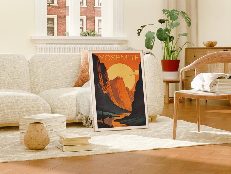 Affiche de voyage Yosemite, art mural de Californie, impression de Californie, affiche Yosemite, affiche de Californie, affiche nature, art Yosemite