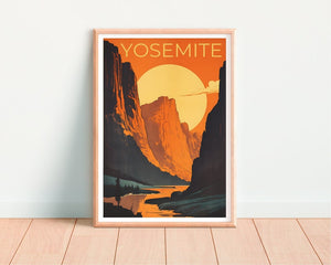 Affiche de voyage Yosemite, art mural de Californie, impression de Californie, affiche Yosemite, affiche de Californie, affiche nature, art Yosemite