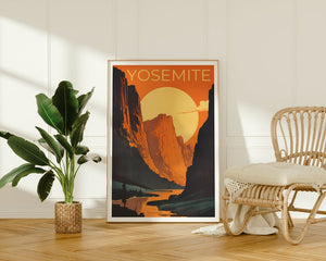 Affiche de voyage Yosemite, art mural de Californie, impression de Californie, affiche Yosemite, affiche de Californie, affiche nature, art Yosemite