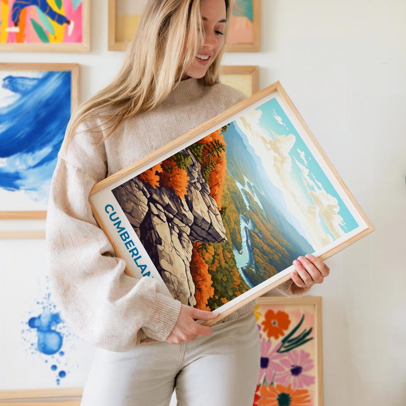 Cumberland Gap Travel Print, Virginia Poster, Mountains Wall Art, Forest Illustration, Cumberland Gap Poster, Home Decor, Birthday Gift