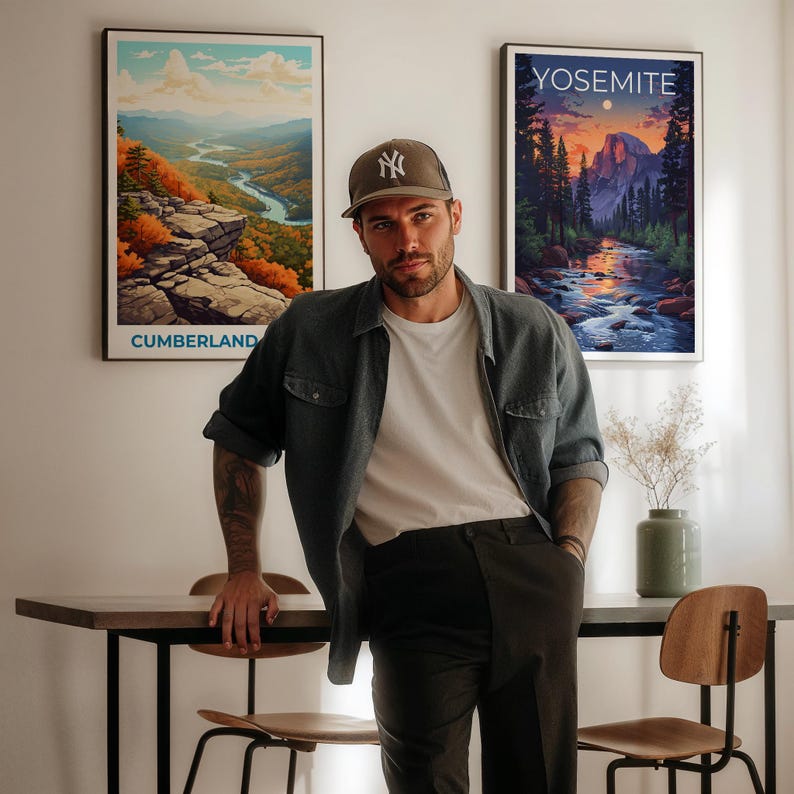 Cumberland Gap Travel Print, Virginia Poster, Mountains Wall Art, Forest Illustration, Cumberland Gap Poster, Home Decor, Birthday Gift