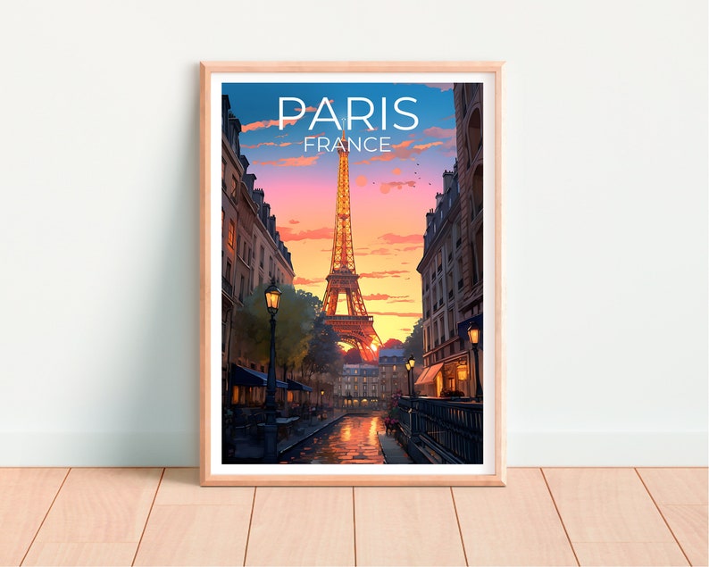 Paris Travel Poster, France Wall Art, France Print, Paris Poster, Eiffel Tower Poster, City Poster, Paris Art