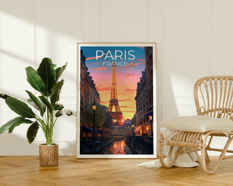 Paris Travel Poster, France Wall Art, France Print, Paris Poster, Eiffel Tower Poster, City Poster, Paris Art