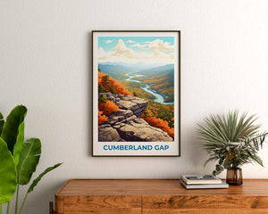 Cumberland Gap Travel Print, Virginia Poster, Mountains Wall Art, Forest Illustration, Cumberland Gap Poster, Home Decor, Birthday Gift