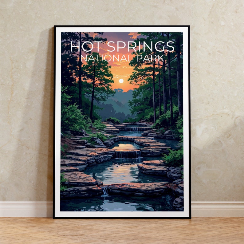 Affiche de voyage Hot Springs, Art mural Arkansas, Impression Arkansas, Affiche Hot Springs, Affiche Arkansas, Impression Hot Springs, Art Hot Springs