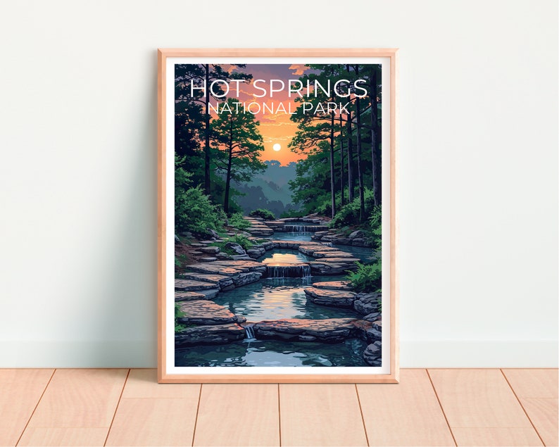 Affiche de voyage Hot Springs, Art mural Arkansas, Impression Arkansas, Affiche Hot Springs, Affiche Arkansas, Impression Hot Springs, Art Hot Springs