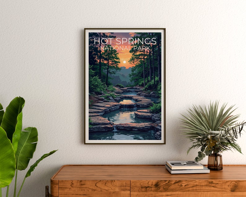 Affiche de voyage Hot Springs, Art mural Arkansas, Impression Arkansas, Affiche Hot Springs, Affiche Arkansas, Impression Hot Springs, Art Hot Springs