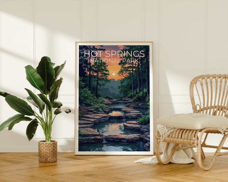 Affiche de voyage Hot Springs, Art mural Arkansas, Impression Arkansas, Affiche Hot Springs, Affiche Arkansas, Impression Hot Springs, Art Hot Springs