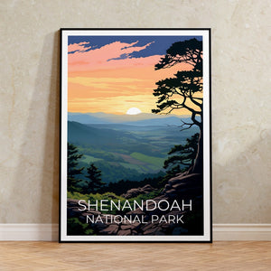 Affiche de voyage de Shenandoah, art mural de Virginie, impression de Virginie, affiche de Shenandoah, affiche de Virginie, affiche de nature, art de Shenandoah