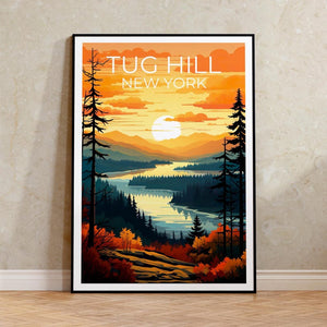 Tug Hill Plateau Travel Print New York Poster Nature Wall Art Forest Illustration Tug Hill Poster Home Decor Birthday Gift
